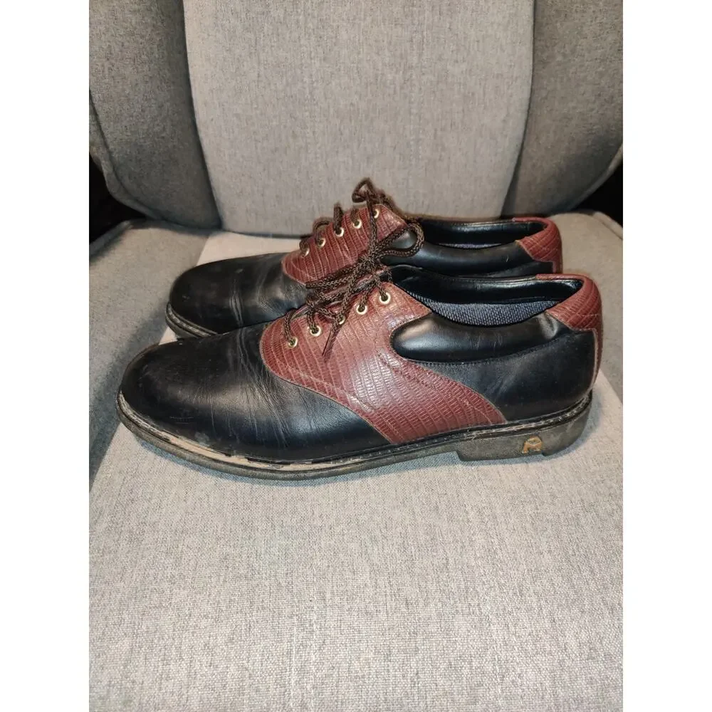 Florsheim Magneforce Men's Brown/Black Leather Golf Shoes Size 12